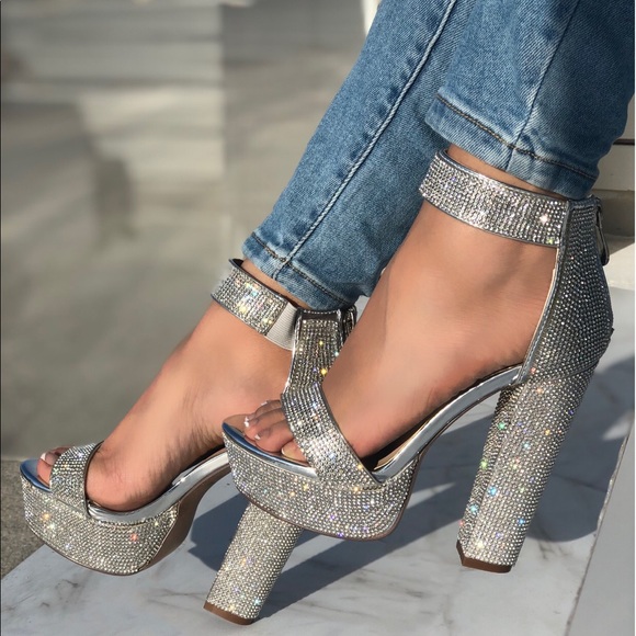 Love Shoetique Shoes - Silver Platform Heels